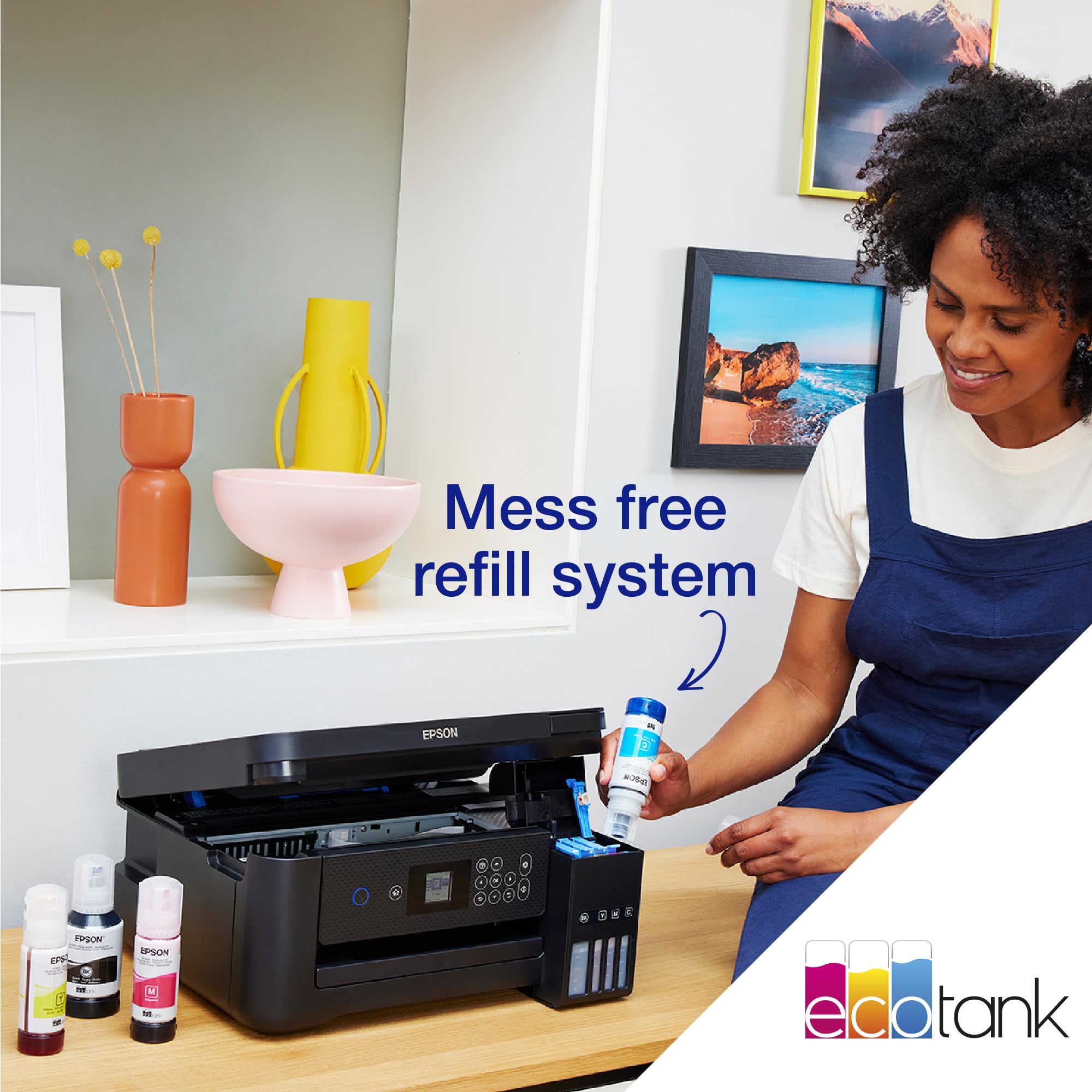 EcoTank ET-2850 A4 Multifunction Air Print and Wi-Fi Ink Tank Printer with double sided printing, Up To 3 Years Of Ink Included